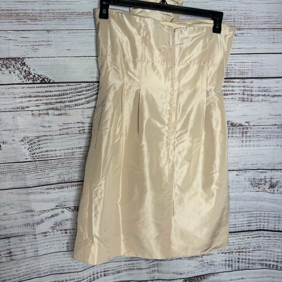 J. Crew 100% Silk Strapless Dress With Bow 8 - Picture 3 of 3